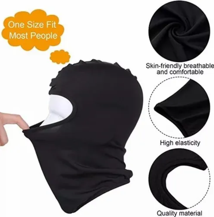 Balaclava Pasamontañas Negra En Tela Durazno