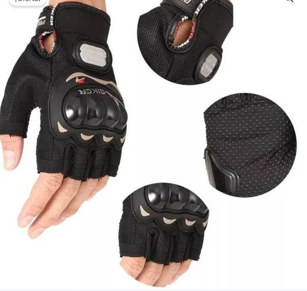 Guantes De Protección Pro Biker Negros medio dedo